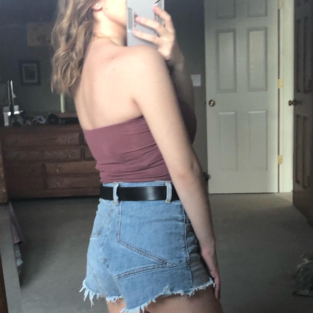 Mauve Ribbed Tube Top - Picture 4 of 6